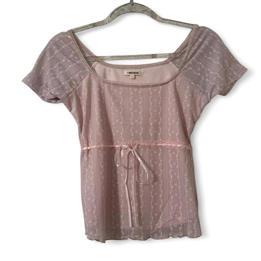 NWT I Believe Pink Short Sleeve Top